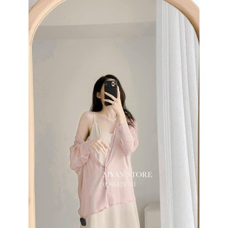 Áo sơ mi voan đi biển, áo khoác ngoài đi biển, du lịch chất voan mỏng xuyên thấu