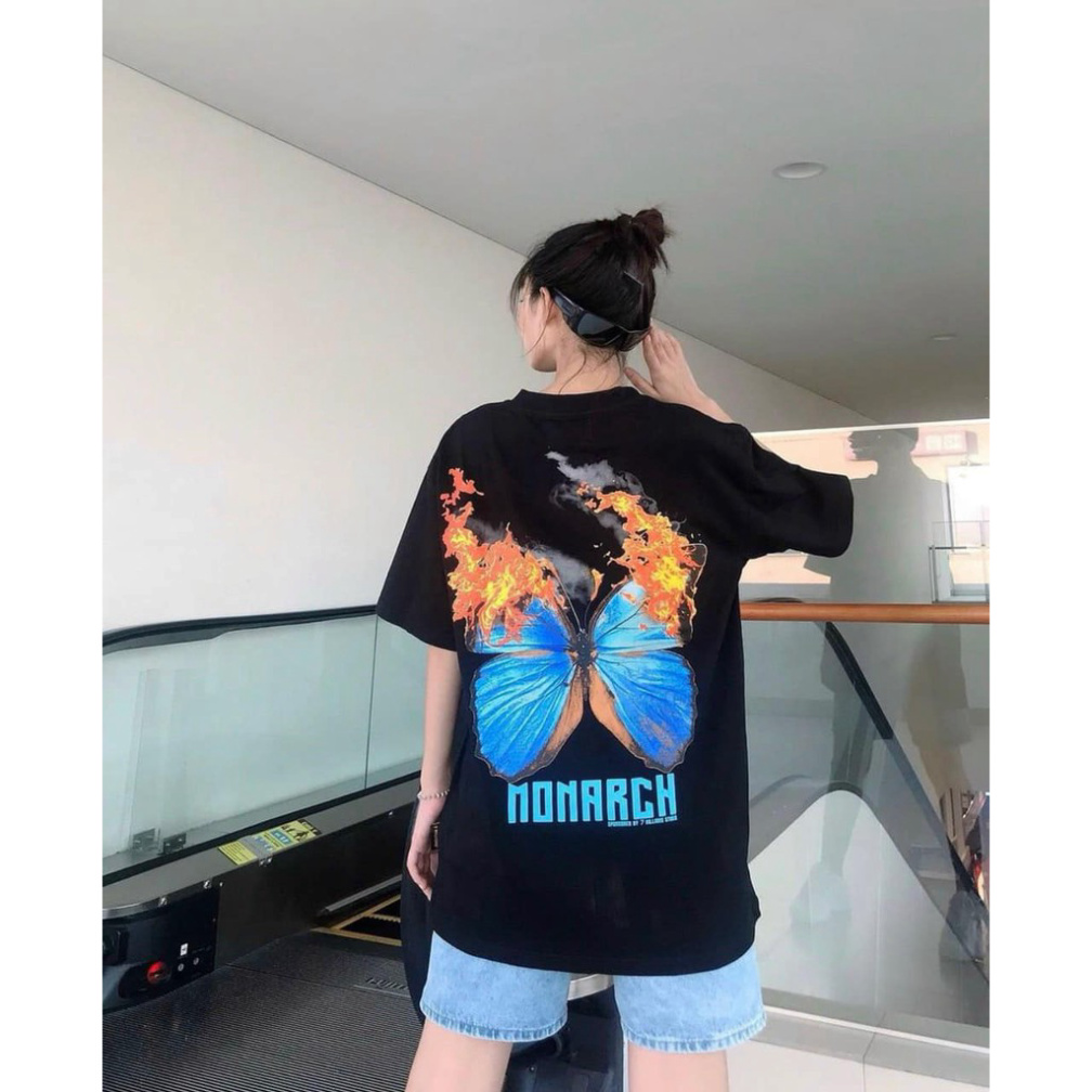Áo cotton tay lỡ Unisex -- BUTERFLY LỬA