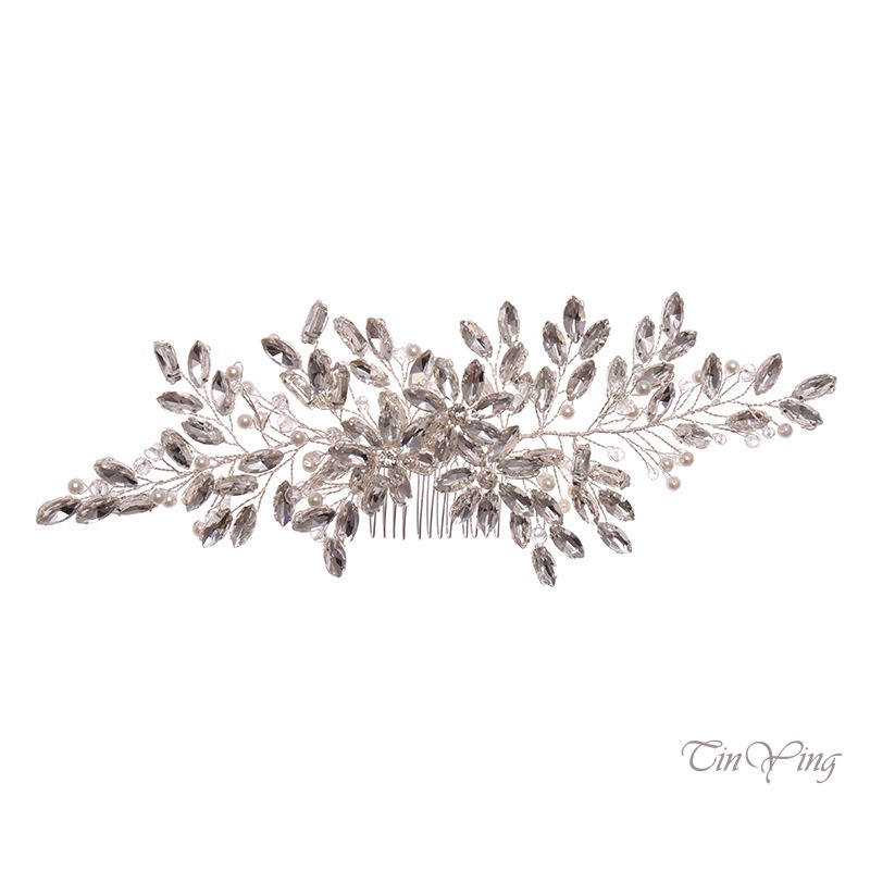 GETNOIVAS Lược cài tóc đính đá thanh lịch sang trọng cho nữ