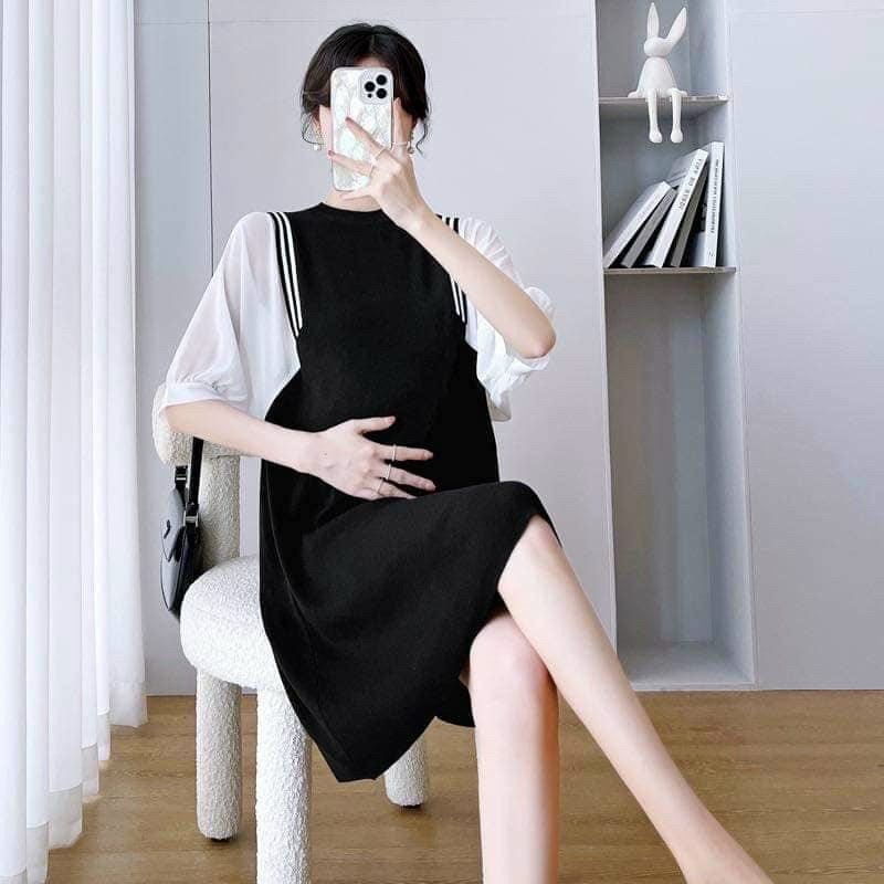 Đầm Midi Tay Lỡ - Đầm Thủy Thủ Cotton Kiểu Dáng Năng Động - Trahana Shop