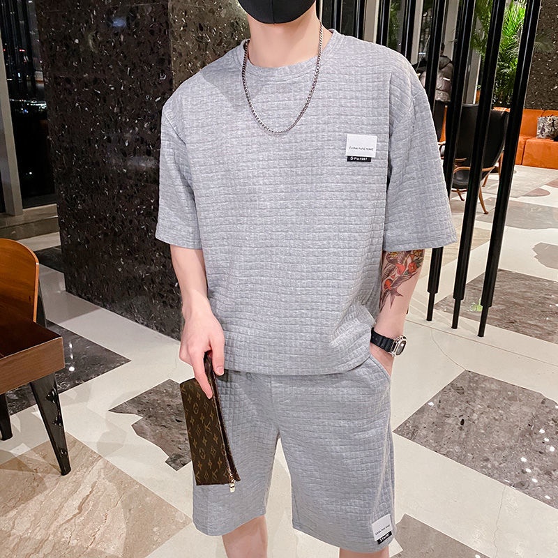 Set quần áo ngắn tay phong cách thể thao thời trang hè cho nam