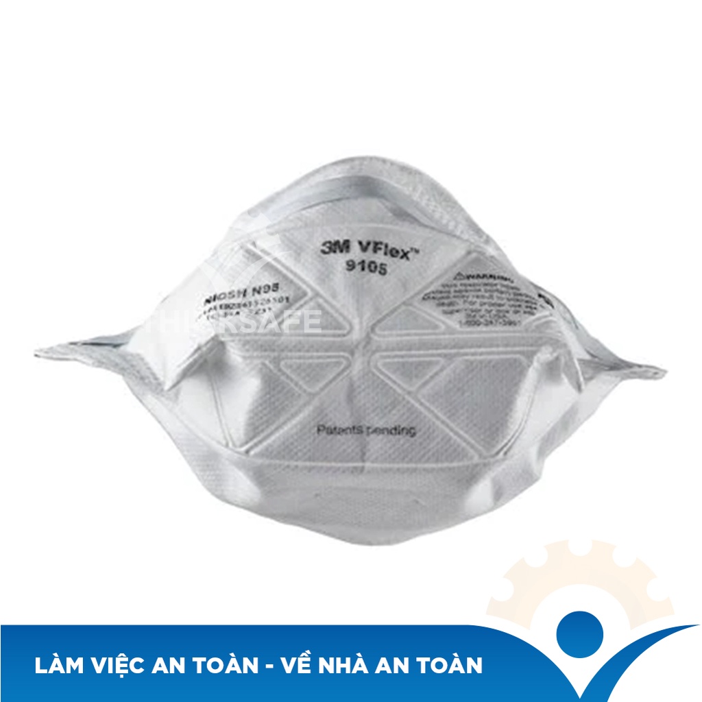 Khẩu trang N95 9105 dây qua đầu kháng khuẩn bụi mịn dùng trong y tế làm việc Khẩu trang 3M chính hãng - THINKSAFE