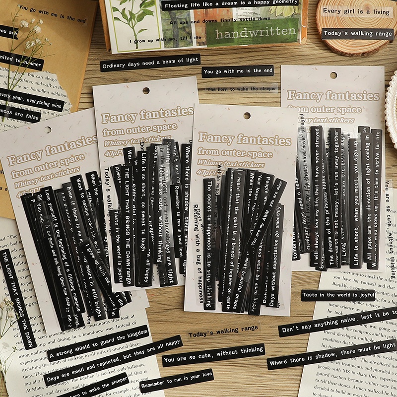 Bộ 40 Miếng Dán Chữ Tiếng Anh Trang Trí Túi Xách 4 Kiểu Dáng