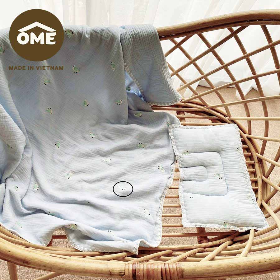 Set Chăn Gối Thêu Thủ Công Ome Cao Cấp Hoạt Tiết Thêu Tay