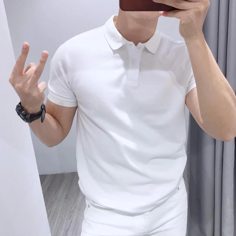 áo polo cổ bẻ cộc tay vải  cotton, phong cách trẻ trung,áo polo trơn có cổ  cao cấp sang trọng.