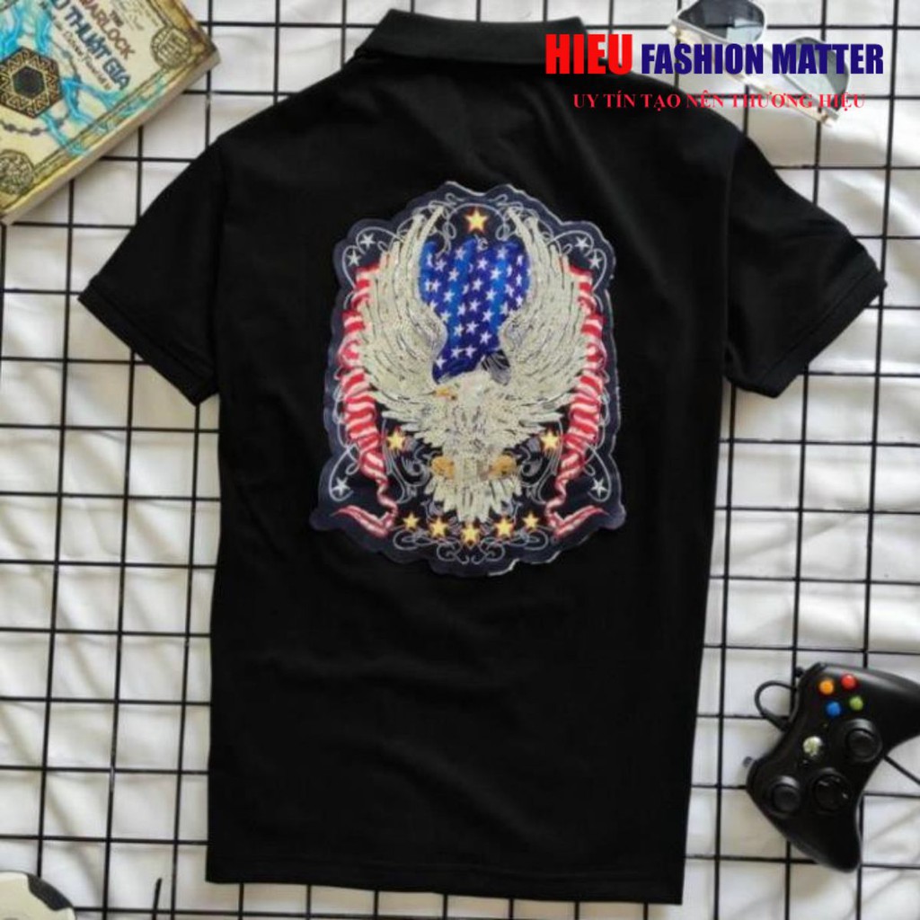 Áo phông Nam Nữ ⚡ FREE SHIP ⚡ Áo polo Dolce Gabbana logo thêu đại bàng kim sa 😍😍😍