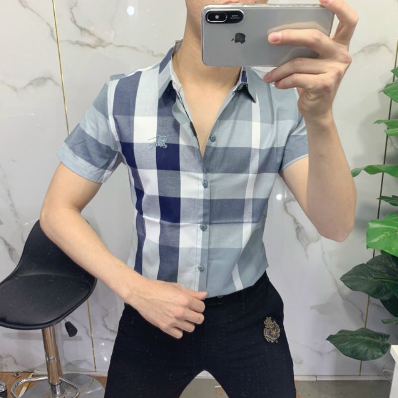 Áo sơ mi nam ngắn tay BBR kẻ nhiều màu caro