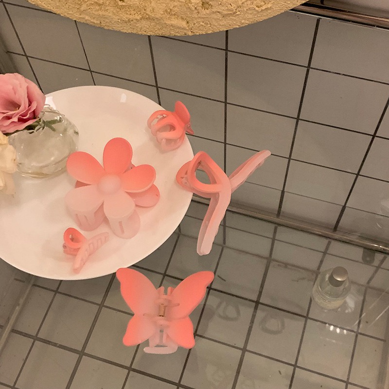 Set 5 Kep Tóc Nữ Tone Hồng Vintage Mẫu Mới Siêu Xinh