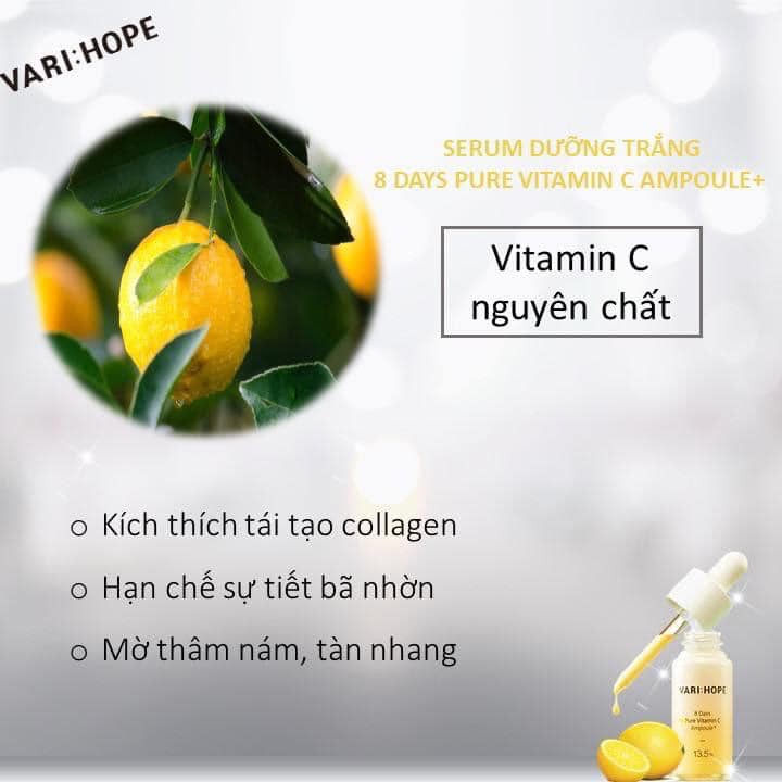 Serum Dưỡng Trắng 8 Ngày Vari Hope 8 days Pure Vitamin C Ampoule Plus