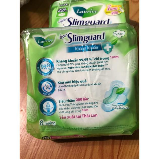 Chính hãng ) Băng vệ sinh cao cấp Laurier shuper slimguard 22,5cm ( có cánh ) 7miếng