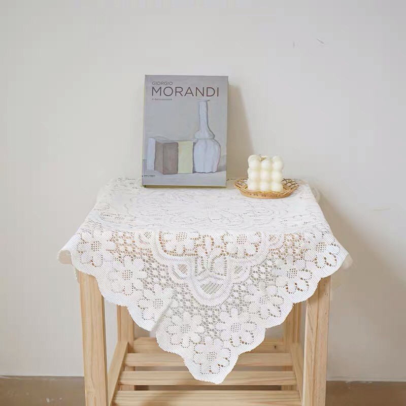 [SẴN] Khăn thêu ren trắng trải bàn, picnic phong cách retro -may.decor- | BigBuy360 - bigbuy360.vn