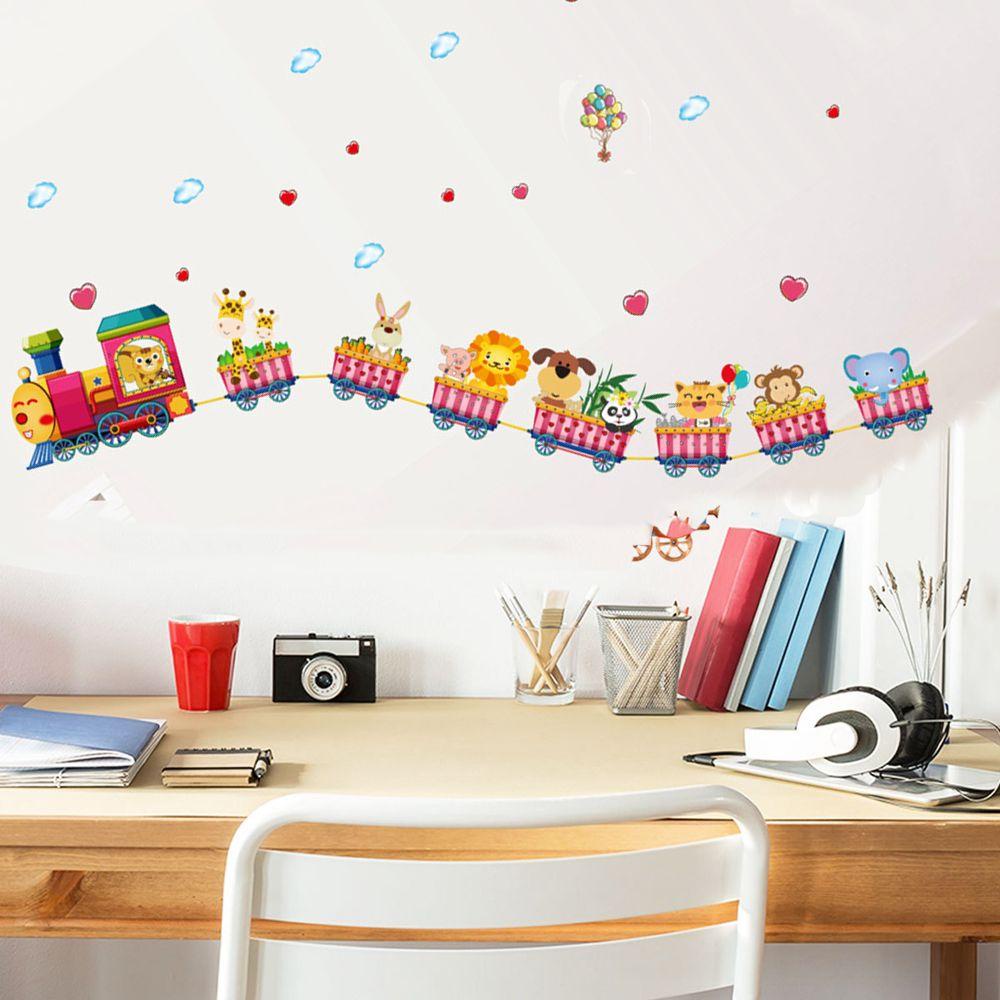 Miếng Dán Tường Bằng Pvc Hình Động Vật Dễ Thương Trang Trí Phòng Ngủ Cho Bé