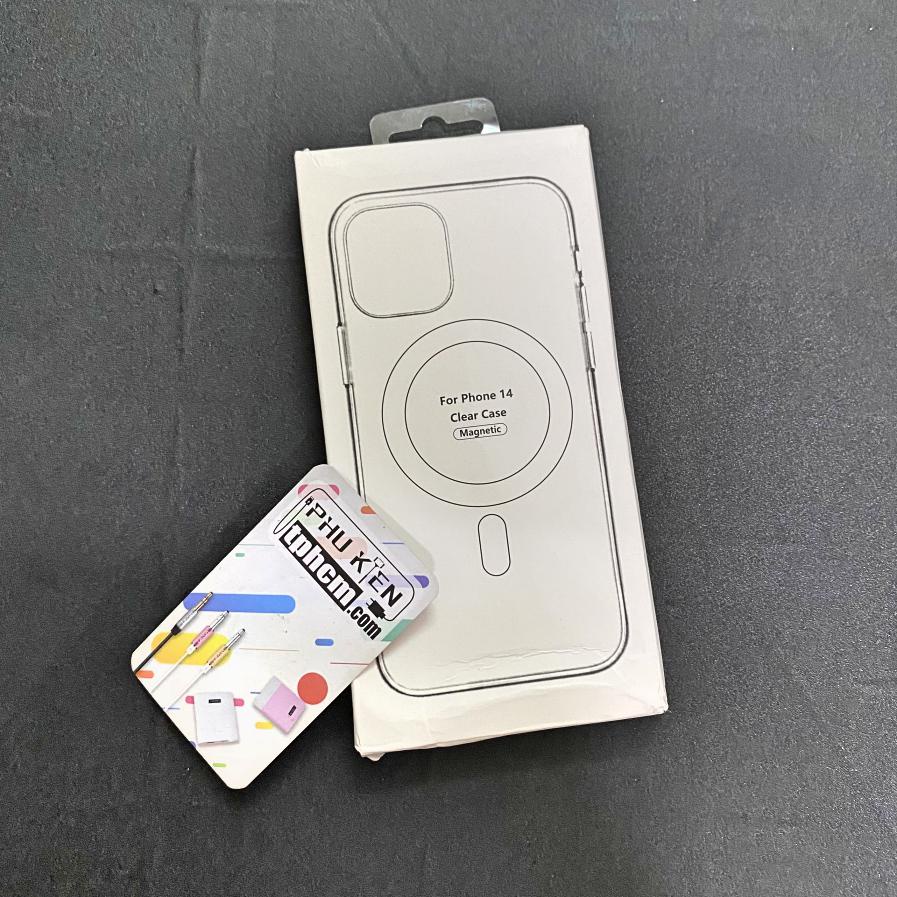 Ốp Lưng iPhone 14 Trong Suốt Nam Châm Hỗ Trợ Sạc Không Dây