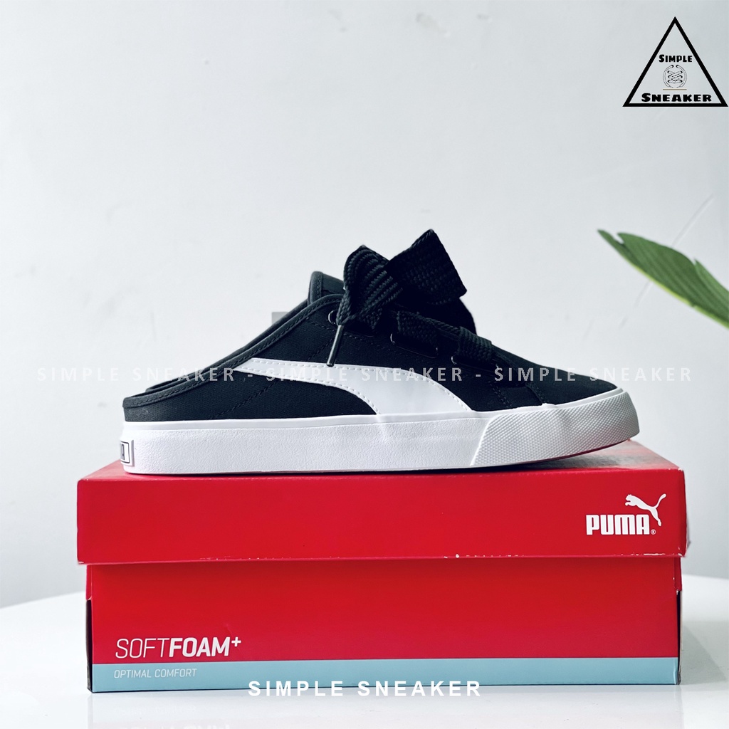Giày Nữ Đạp Gót Puma Chính HãngFREESHIPPuma Bari Mule Ribbon Cột Nơ Đen - Giày Sục Nữ Puma [382331 02]- Simple Sneaker