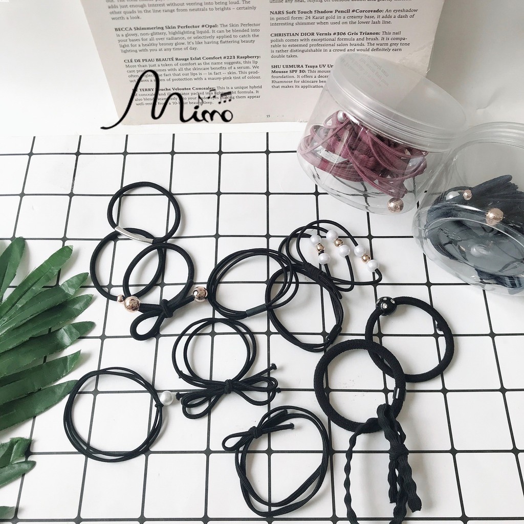 Set 12 dây buộc tóc kèm hộp chất liệu mềm siêu chắc loại đẹp nhiều kiểu mẫu nữ tính tạo nhiều kiểu tóc