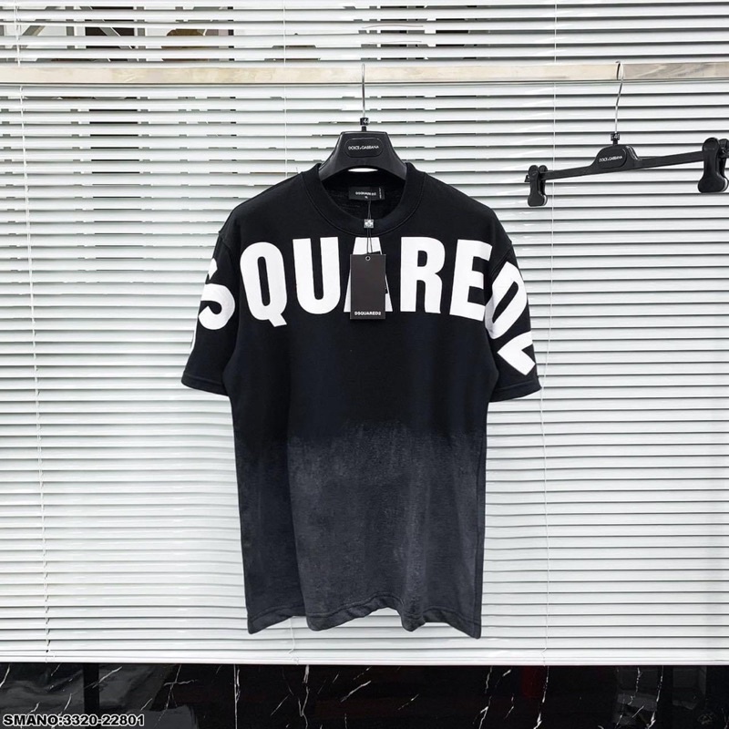 Áo Phông Nam Nữ DSQ in chữ trước ngực - Chất thun cotton 4 chiều hình in ép nhiệt giá rẻ thời trang