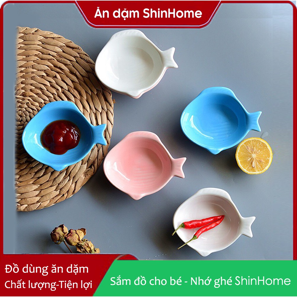 Chén bát sứ ăn dặm mini hình cá nhỏ - 40ml