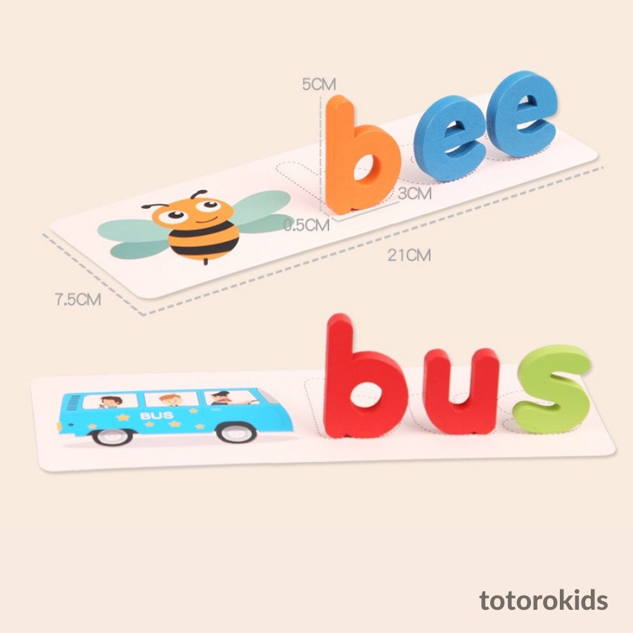 Đồ chơi ghép vần tiếng anh TOTOROKIDS đồ chơi giáo dục spelling game bằng gỗ cho bé