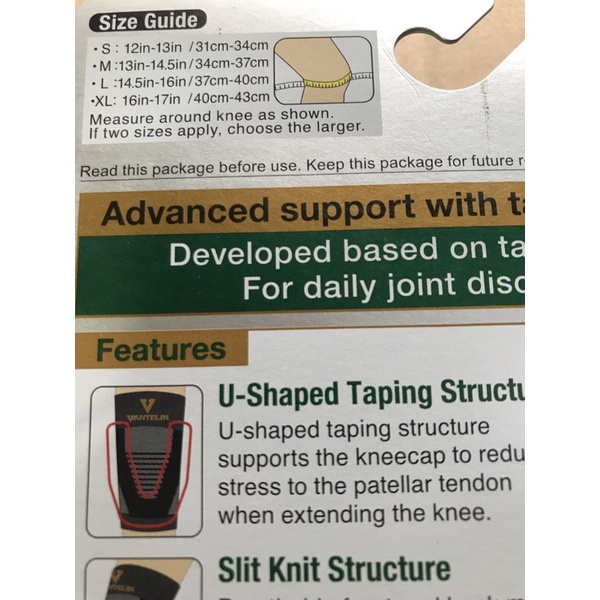 Đai bảo vệ đầu gối vantelin knee support hàng chính hãng made in nhật bản