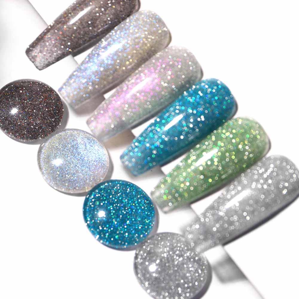 ✣HS✣ Nail Art Diamond Dazzling Gel Manicure Semi Permanent Base Nail Varnish Nail Polish 8ml Painting Glitter Gel For Top Hybrid