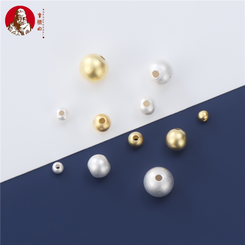 Bộ 10 Hạt Xâu Chuỗi Tròn Bằng Bạc S925 Dùng Làm Trang Sức Thủ Công