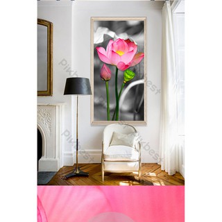 Tranh dán tường 3D Hoa Sen Đỏ MS690880