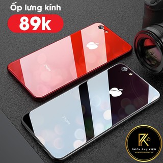 Ốp lưng kính cường lực iPhone 6/6s/6 Plus/6s Plus/7/7 Plus/8/8 Plus/X/Xs/Xs Max