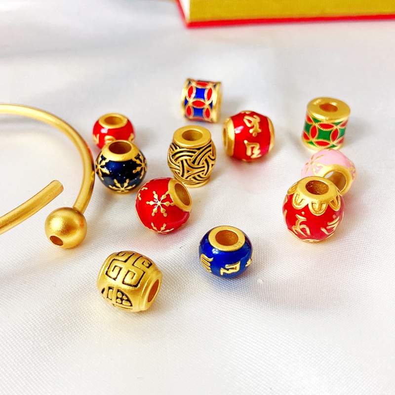 Chuỗi Hạt Màu Vàng Đồng Bằng Gỗ Dùng Làm Vòng Tay diy