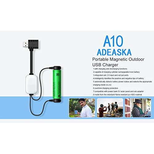 Sạc pin kiêm sạc dự phòng Adeaska A10 cho pin Lithium 3.7v 18650, 26650, 16340, 14500..