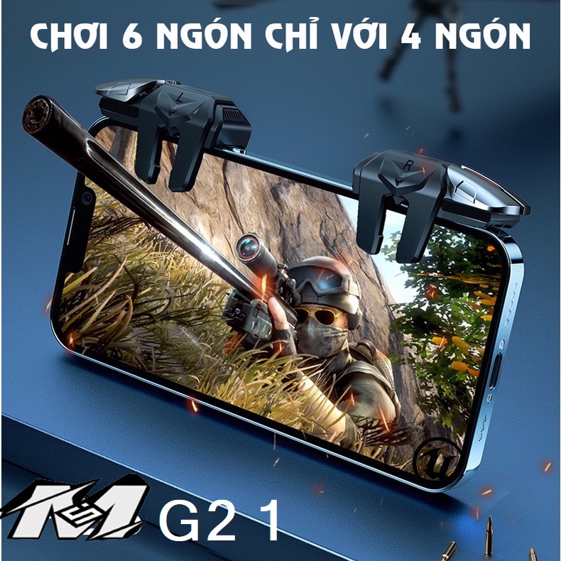 🆔Nút hỗ trợ bắn FF Pubg Rules of Survival,...G21 Phụ kiện chơi game 6 ngón 4 nút mới tay cầm gaming điện thoại siêu nhạy