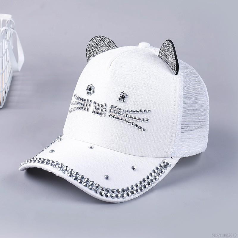 Mũ lưỡi trai tai mèo xinh xắn cho bé gái