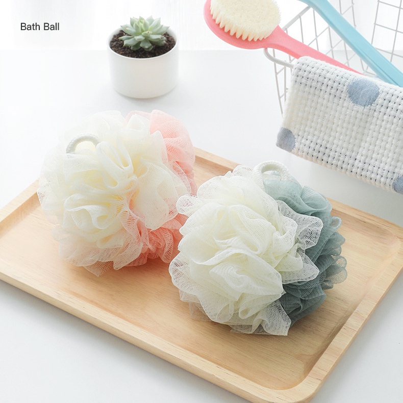 Bông tắm lưới mềm mại hai màu dùng vệ sinh làm sạch cơ thể tiện lợi