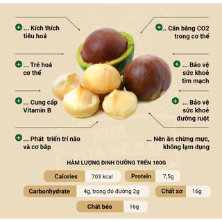 Hạt Macca Úc 500gr sấy nứt vỏ size 22-25