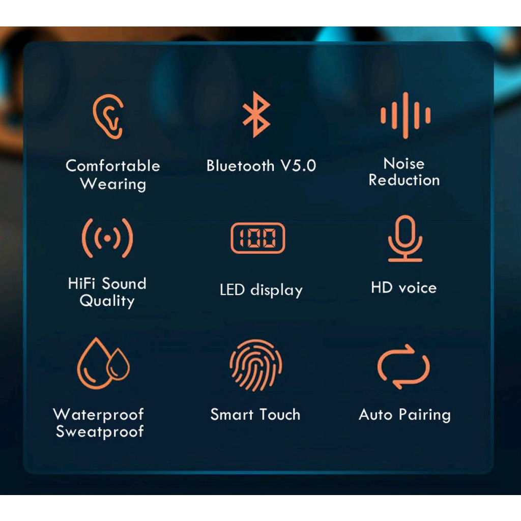 Tai Nghe Nhét Trong Không Dây F9 TWS Bluetooth 5.0 Âm Thanh Nổi Thông Minh Chống Ồn Trái Phải Chia Ngăn Âm Thanh