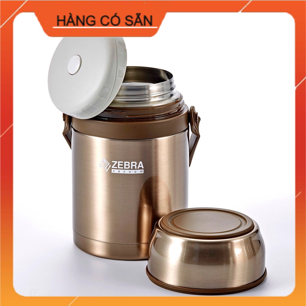 Bình ủ cháo giữ nhiệt có quai xách - Cặp lồng giữ nhiệt inox ZEBRA 1L chống gỉ, giữ nhiệt đa năng tiện dụng cho gia đình