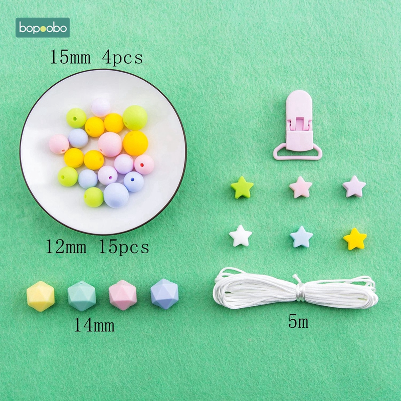 Silicone hạt đặt hướng dẫn sử dụng tự làm Accessoires cho Making Pacifier chuỗi BPA miễn phí silicone hạt cho bé