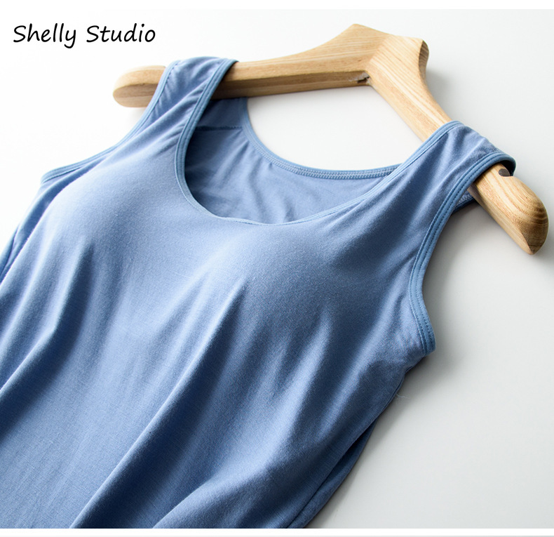 Áo Thun Ba Lỗ Sát Nách Màu Trơn Có Mút Ngực Phong Cách Nhật Bản | BigBuy360 - bigbuy360.vn