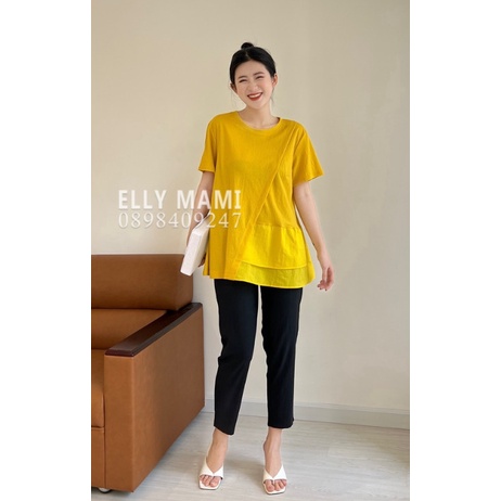 Áo Bầu  Đũi pha coton vạt chéo Ly Thiết Kế Cao Cấp ( Kèm Ảnh Thật )