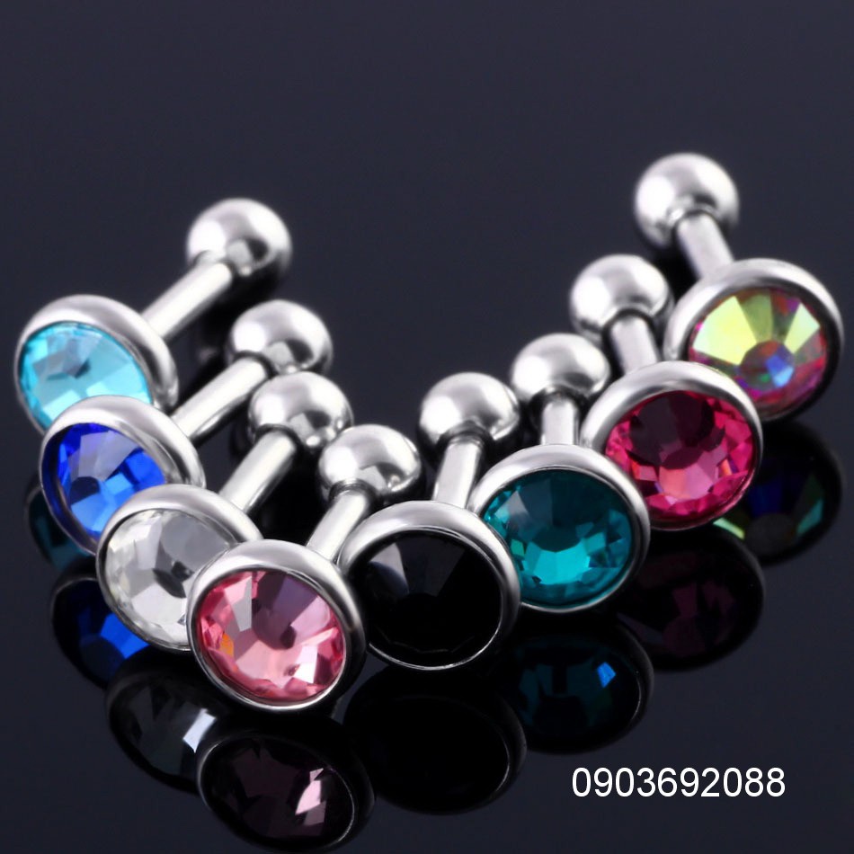 Bông tai inox đính đá đẹp