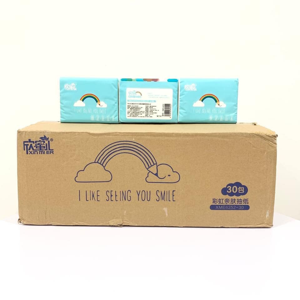 🌈 Thùng 30 gói Giấy Hãng Xin Mier - Cầu Vồng XINMIER 1 THÙNG 30 BỊCH
