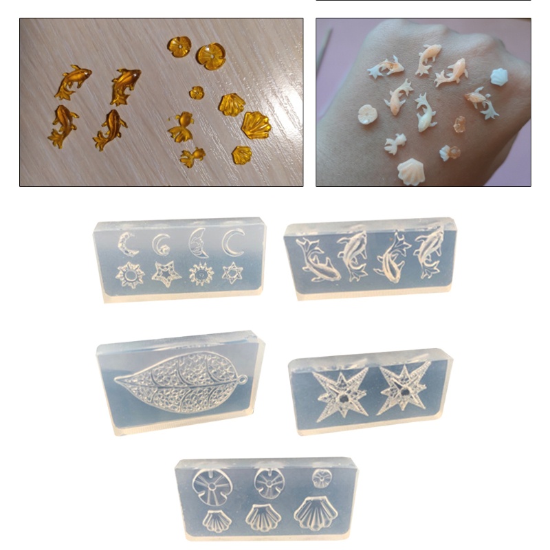 Sa Khuôn Làm Móng Nghệ Thuật Hình Vỏ Sò / Sao Biển / Hoa Bằng Nhựa Epoxy