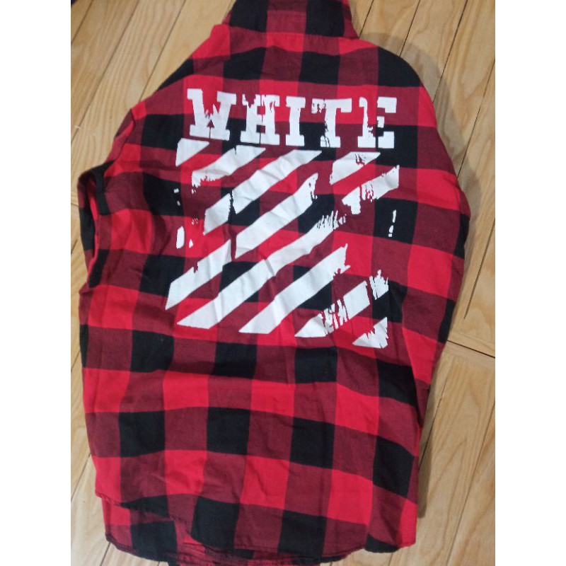 áo flannel off white