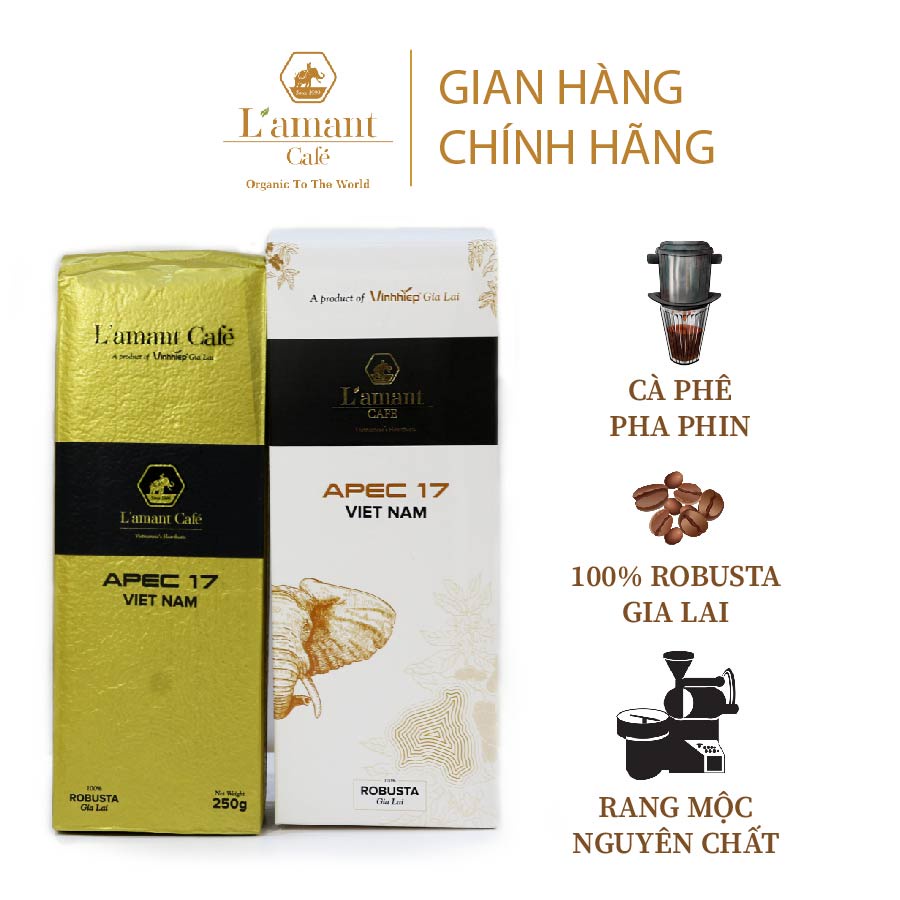 Cà phê rang xay L’amant APEC 2017 100% Robusta - L’amant APEC 2017 100% Robusta Ground Coffee