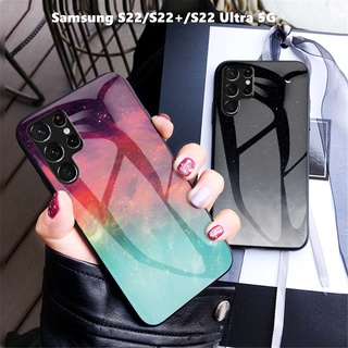 Ốp Điện Thoại Kính Cường Lực Cứng Chống Trầy Họa Tiết Bầu Trời Sao Cho Samsung Galaxy S22 Ultra Plus S22+ S10e S10 5G