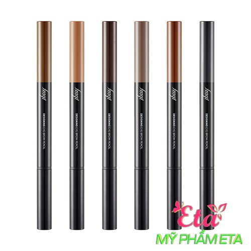 Chì kẻ mày TFS Designing Eyebrow Pencil The Face Shop 2 đầu 01-06 siêu dễ kẻ