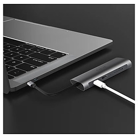 Hub Chia Cổng USB Type C Đa Năng 8 In 1 WiWU Alpha A831HRT 8 Giao Diện - Hàng Chính Hãng