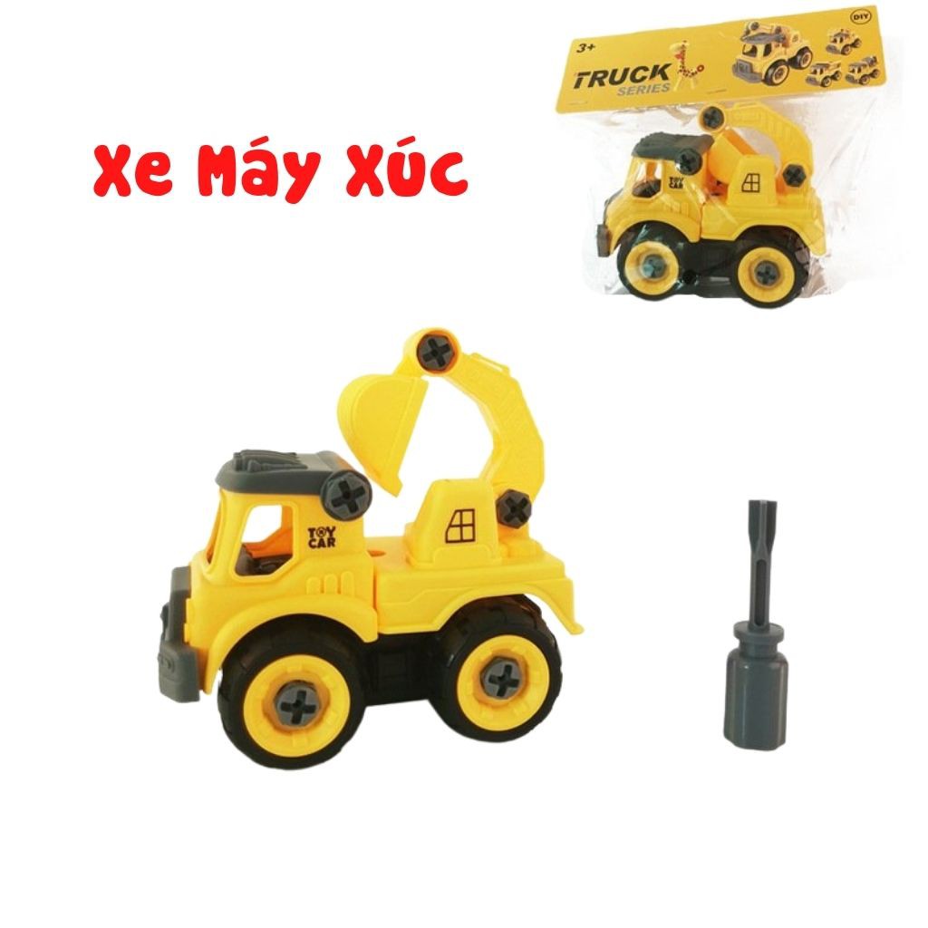 Đồ Chơi Xe Lắp Ráp Mô Hình Xây Dựng, Set 4 Xe Xây Dựng Cho Bé, Shop Mẹ Mốc ,B4XD