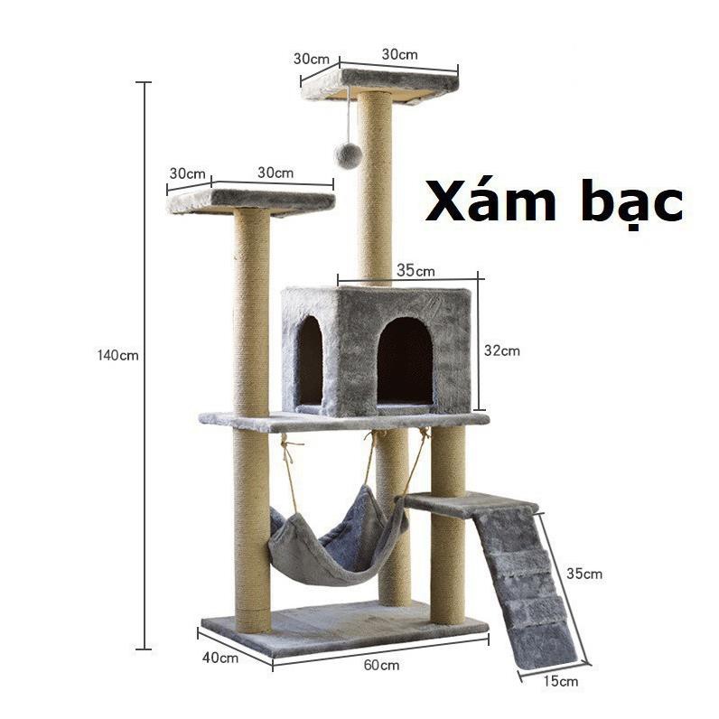 Trụ mèo leo trèo Nhà cây cho mèo cao 1,4m cat tree dụng cụ cào móng