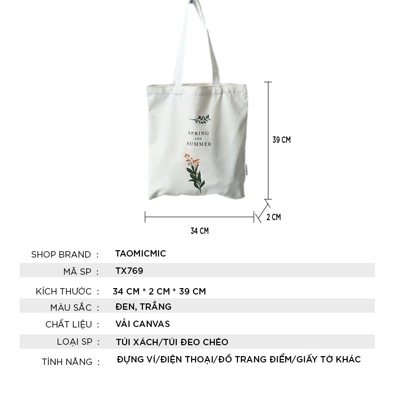 Túi tote đi học đeo chéo canvas vải mềm giá rẻ LUVADO TX769