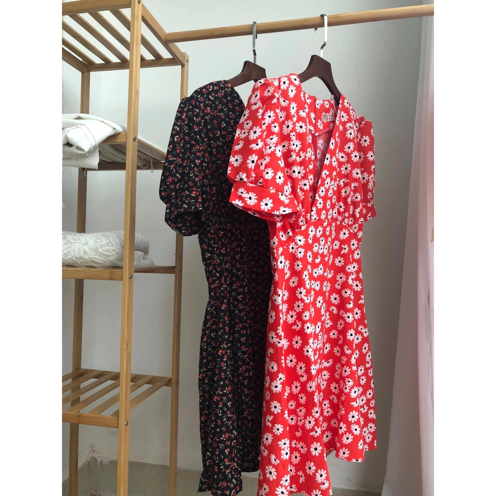 Đầm hoa nhí nhún ngực 3 màu | BigBuy360 - bigbuy360.vn